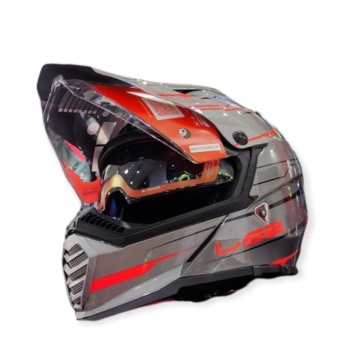 CASCO LS2 MX 436 PIONEER EVO KNIGHT NARANJA TITANIUM3