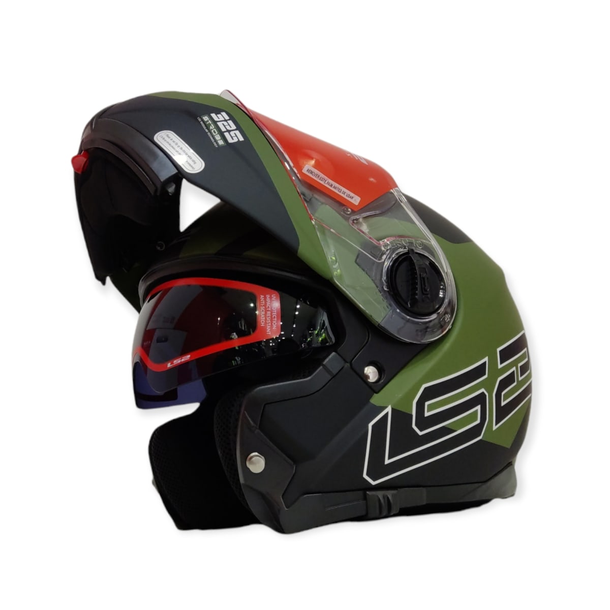 CASCO LS2 FF 325 STROBE ZONE NEGRO VERDE MILITAR4
