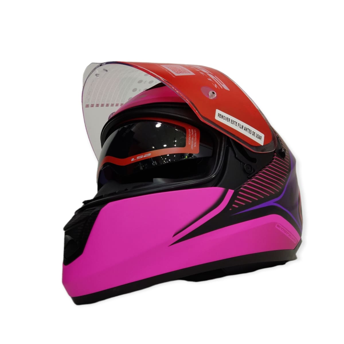 CASCO LS2 FF 320 STREAM EVO FLAUX NEGRO ROSA3