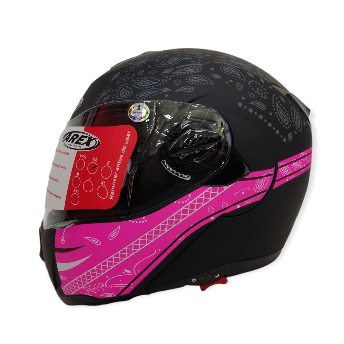 CASCO AREX ABATIBLE MR 701 NEGRO FUCSIA1