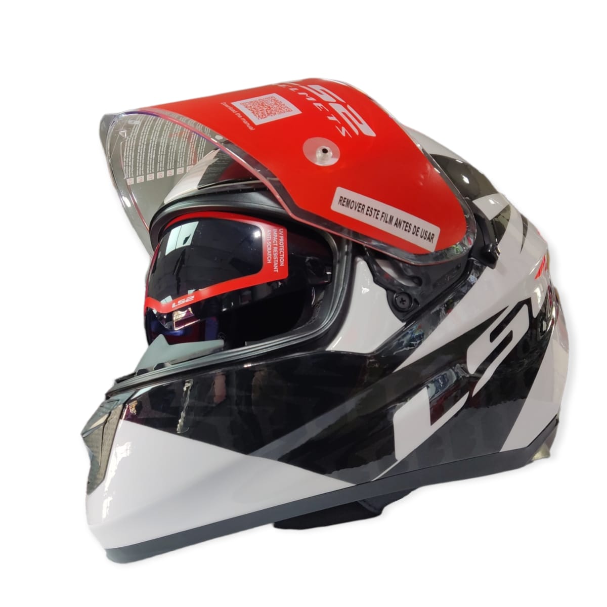 CASCO LS2 FF 320 STREAM EVO COMMANDER B/N ROJO4