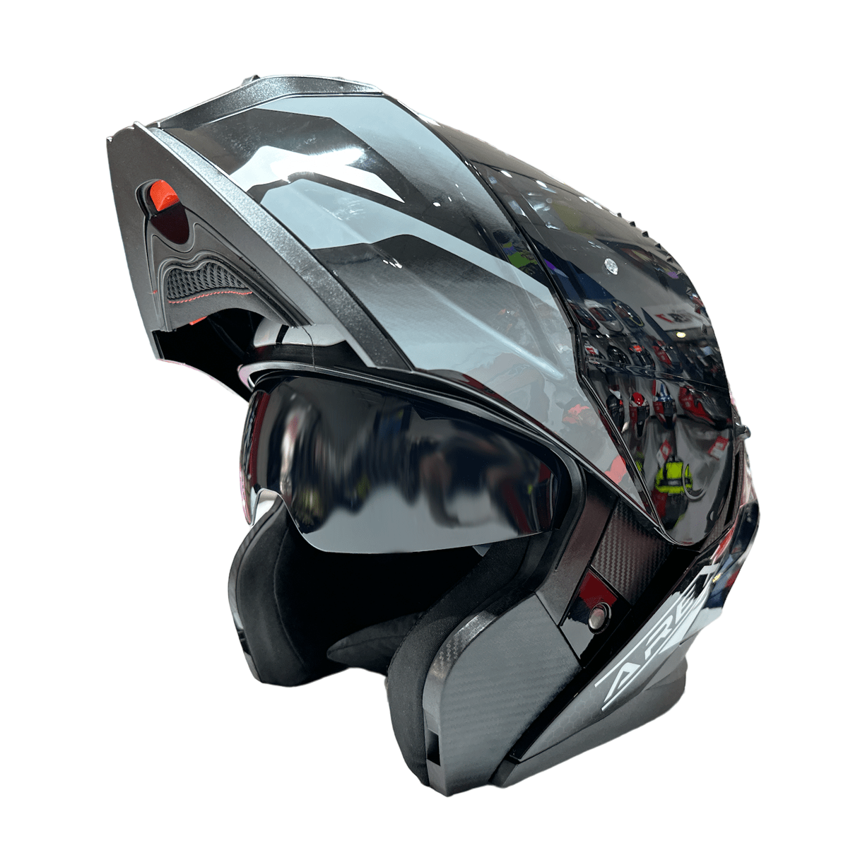 CASCO ABATIBLE AREX MR-903 SHOT BLANCO GRIS2