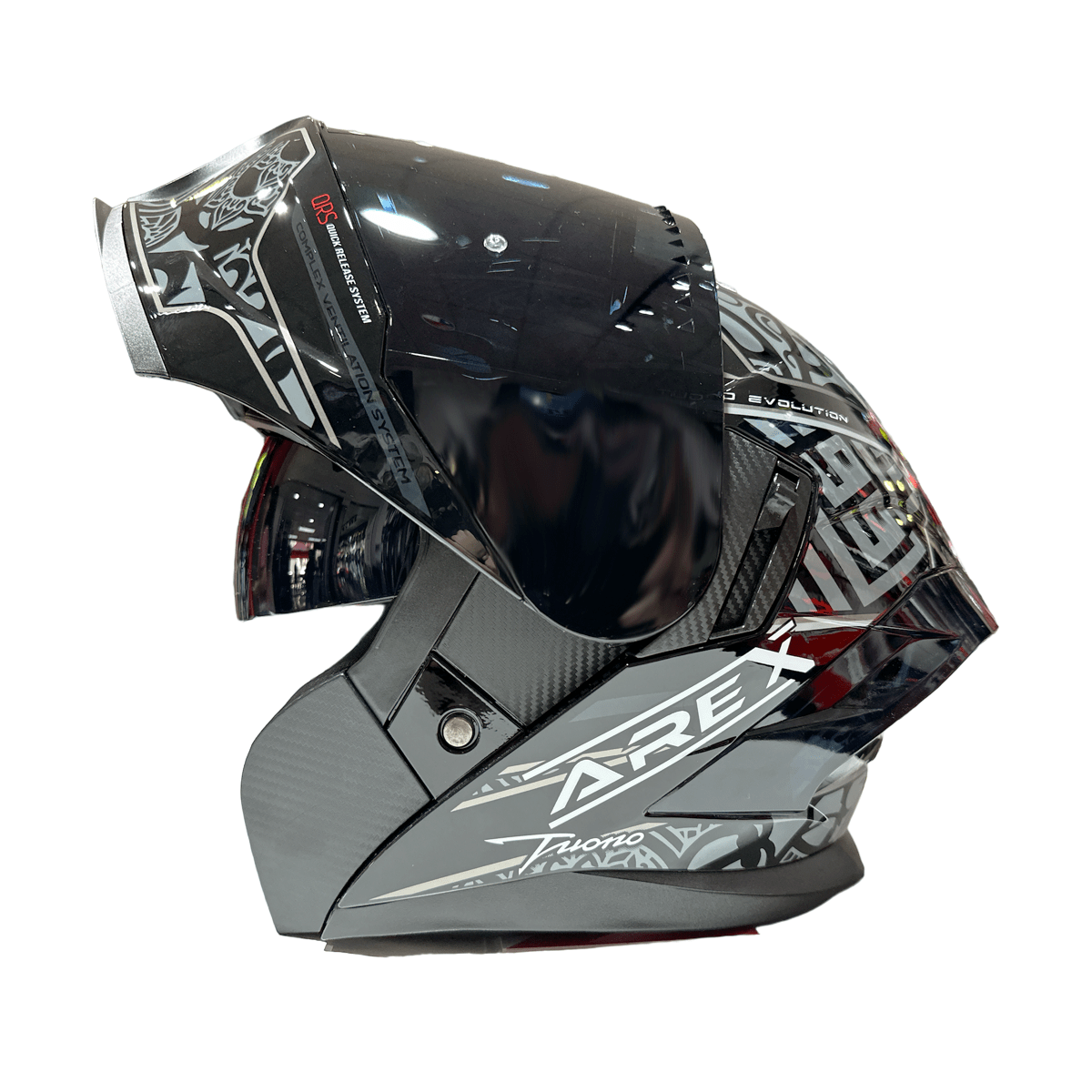 CASCO ABATIBLE AREX MR-903 EDGE NEGRO GRIS6