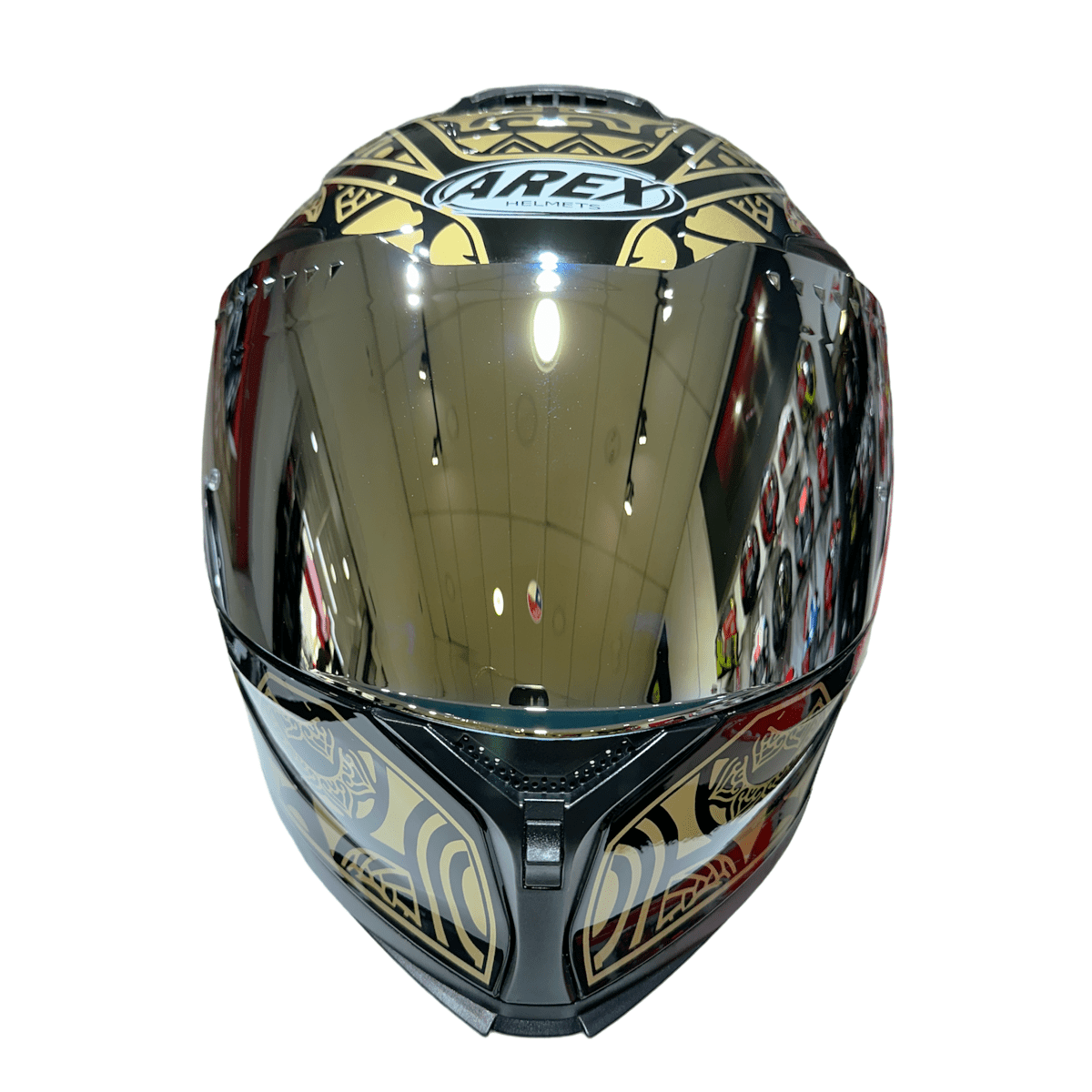 CASCO ABATIBLE AREX MR-903 EDGE NEGRO DORADO4