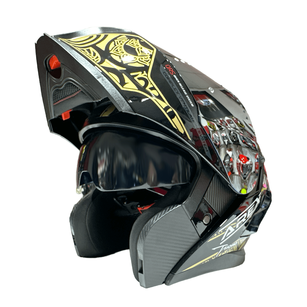 CASCO ABATIBLE AREX MR-903 EDGE NEGRO DORADO2