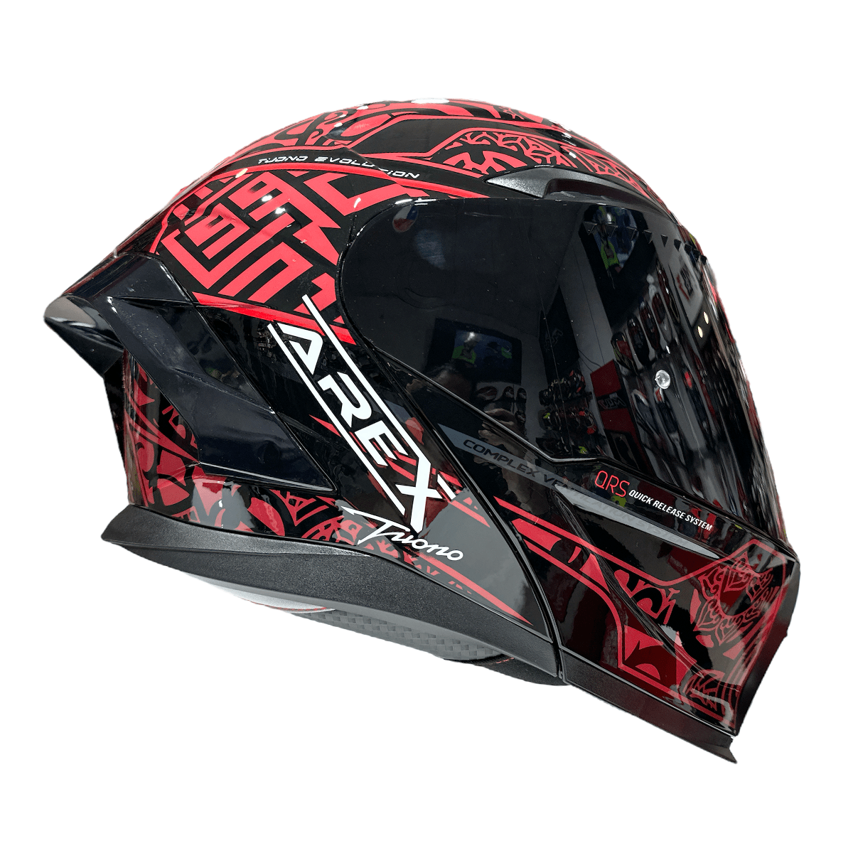 CASCO ABATIBLE AREX MR-903 EDGE NEGRO ROJO3