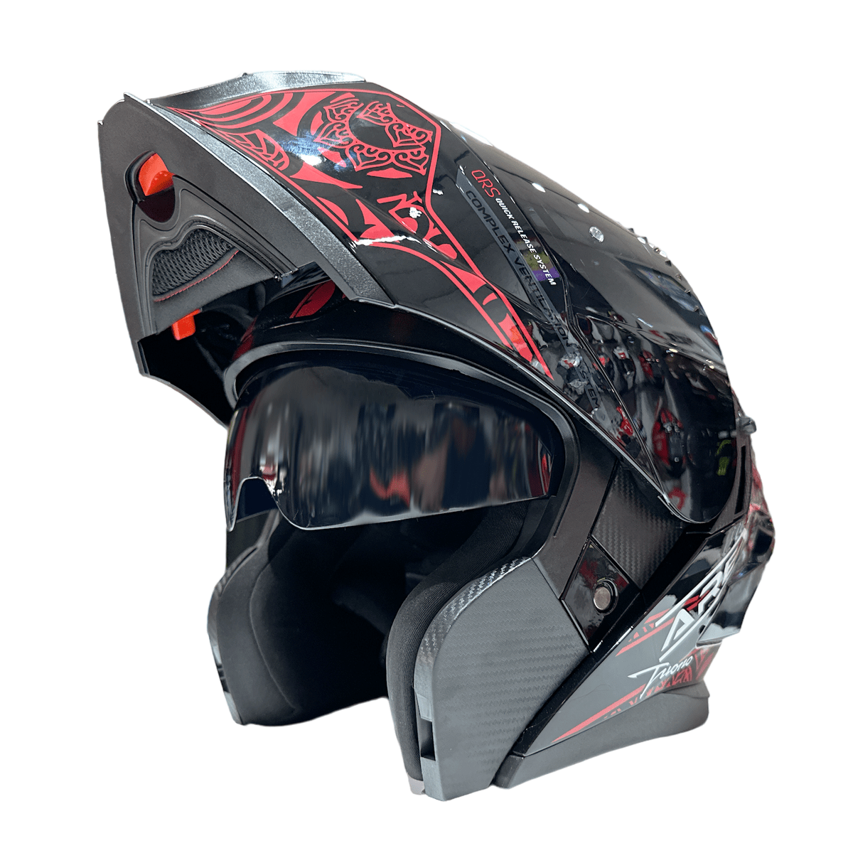 CASCO ABATIBLE AREX MR-903 EDGE NEGRO ROJO2