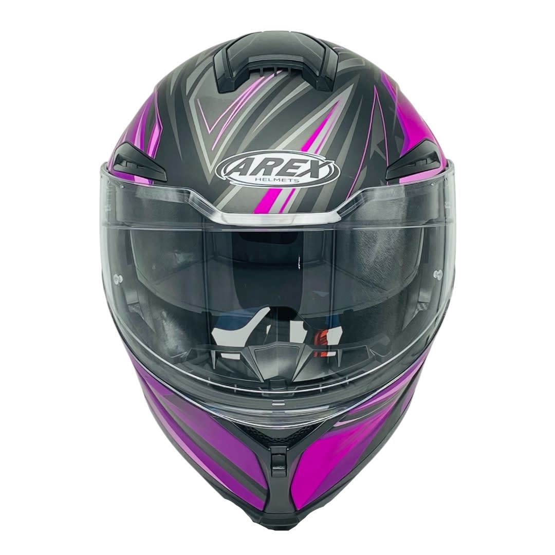 CASCO ABATIBLE AREX MR-903 RAMPAGE NEGRO FUCSIA MATE6