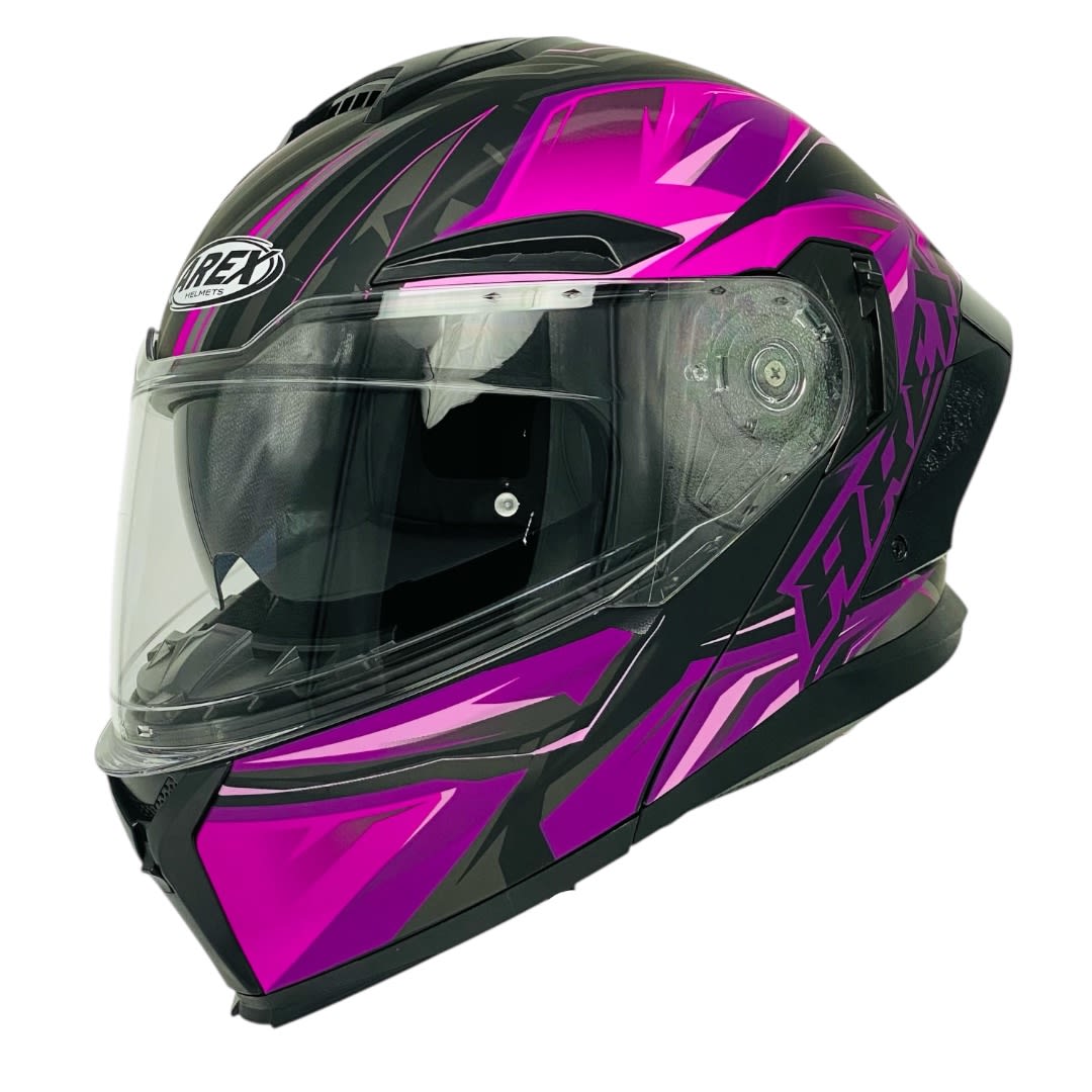 CASCO ABATIBLE AREX MR-903 RAMPAGE NEGRO FUCSIA MATE5
