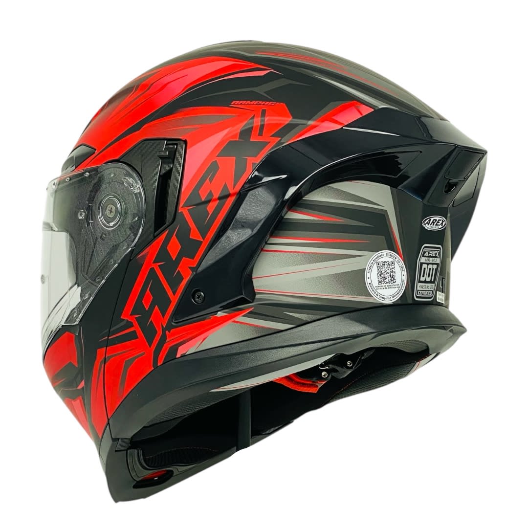 CASCO AREX MR-903 RAMPAGE NEGRO ROJO MATE8