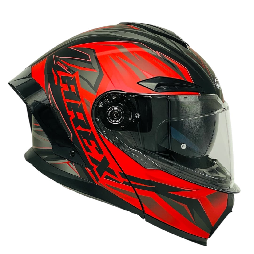 CASCO AREX MR-903 RAMPAGE NEGRO ROJO MATE4