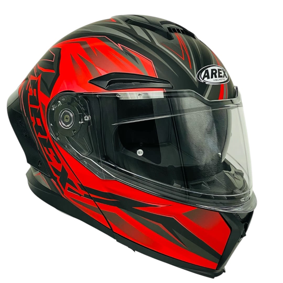 CASCO AREX MR-903 RAMPAGE NEGRO ROJO MATE7