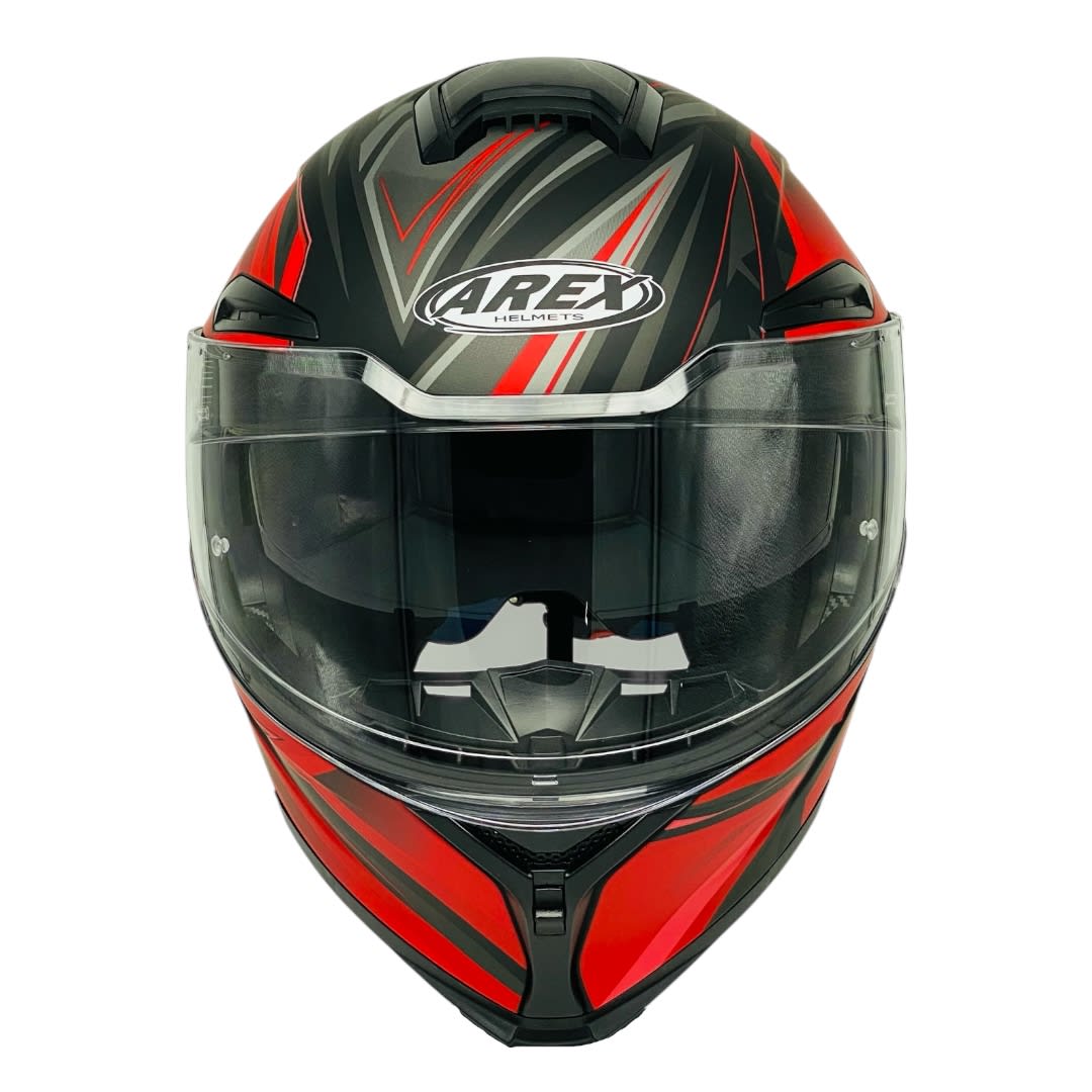 CASCO AREX MR-903 RAMPAGE NEGRO ROJO MATE6