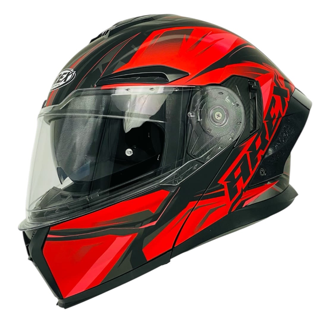 CASCO AREX MR-903 RAMPAGE NEGRO ROJO MATE5