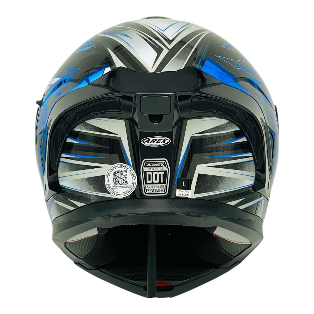 Casco Abatible Arex MR-903 Rampage Negro Azul Brillo9