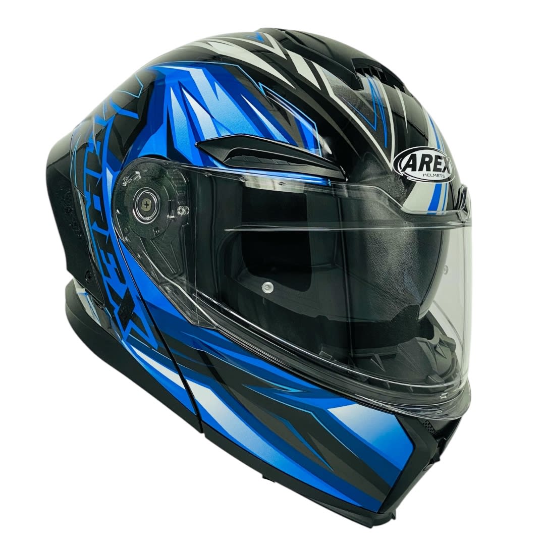 Casco Abatible Arex MR-903 Rampage Negro Azul Brillo7