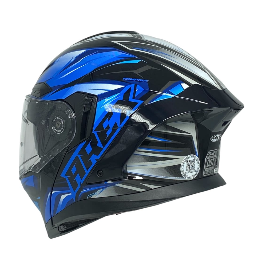 Casco Abatible Arex MR-903 Rampage Negro Azul Brillo8
