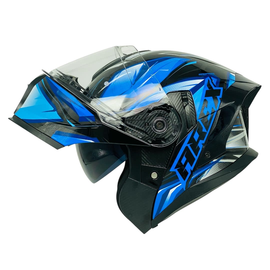 Casco Abatible Arex MR-903 Rampage Negro Azul Brillo3