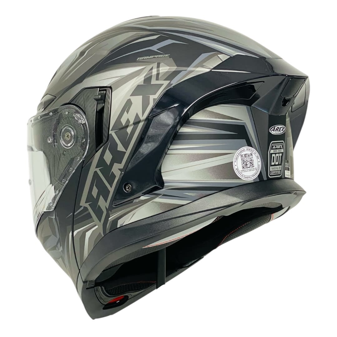 CASCO AREX MR-903 RAMPAGE NEGRO GRIS MATE7
