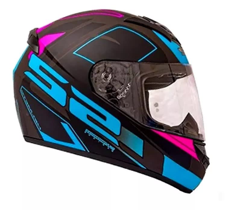 CASCO LS2 FF 352 CYPRESS NEGRO AZUL FUCSIA MAT2