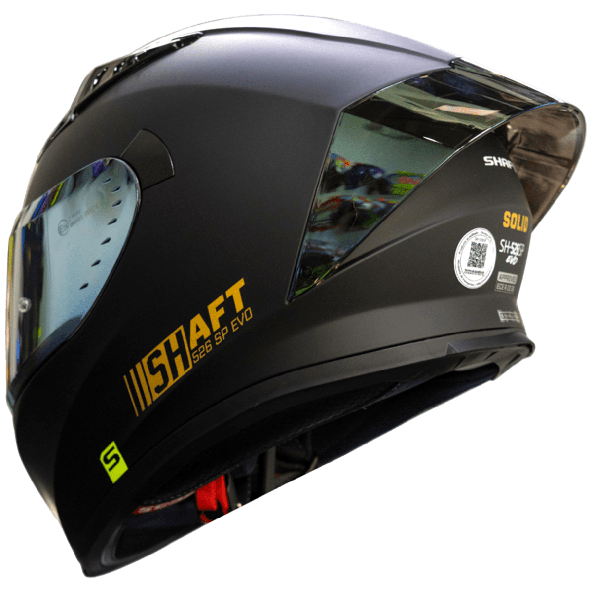 CASCO SHAFT 526SP SOLID NEGRO VISOR DORADO2