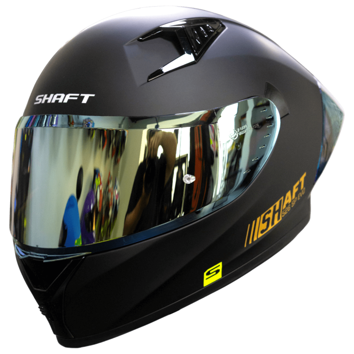 CASCO SHAFT 526SP SOLID NEGRO VISOR DORADO3