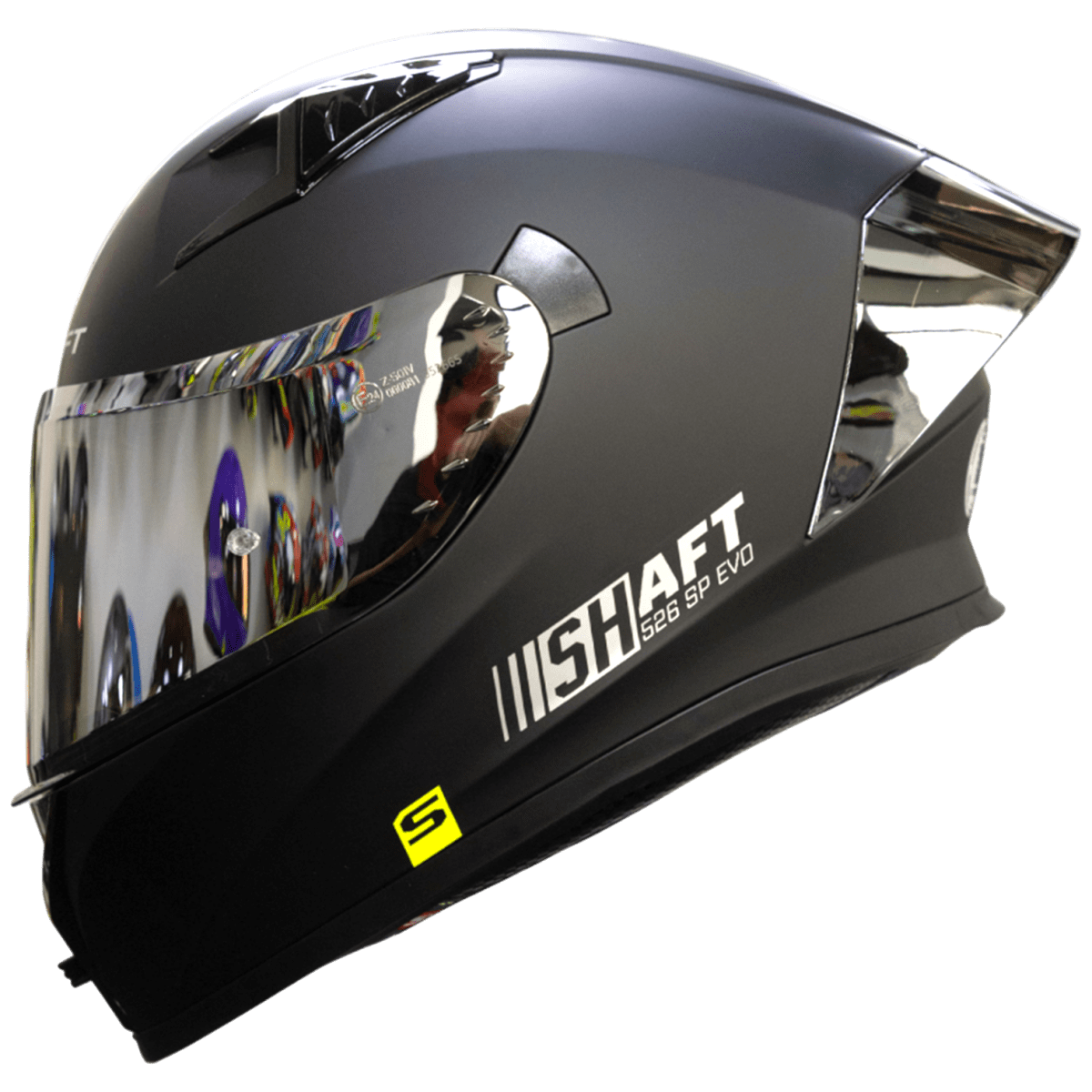 CASCO SHAFT 526SP SOLID NEGRO VISOR ESPEJO1