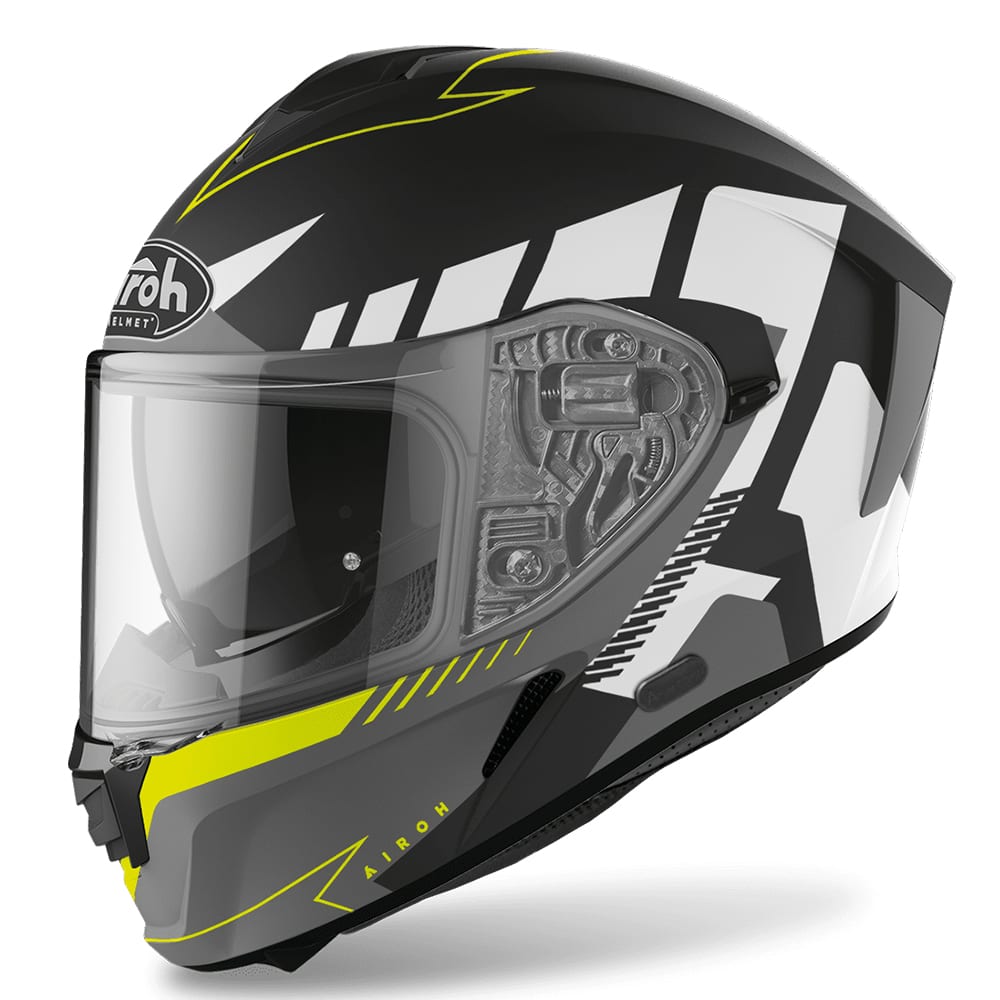CASCO AIROH SPARK RISE NEGRO/BCO/GRIS/AMARILLO MATE1