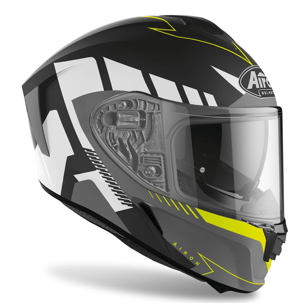 CASCO AIROH SPARK RISE NEGRO/BCO/GRIS/AMARILLO MATE2