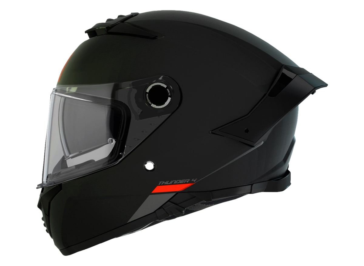 CASCO MT FF118SV THUNDER 4 SV SOLID A1 NEGRO MATE + PLK2