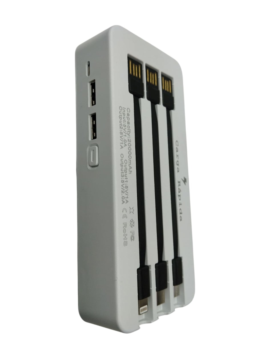 ZLC-14809 PAWER BANK 20000mAH C/CABLES DE CARGA2