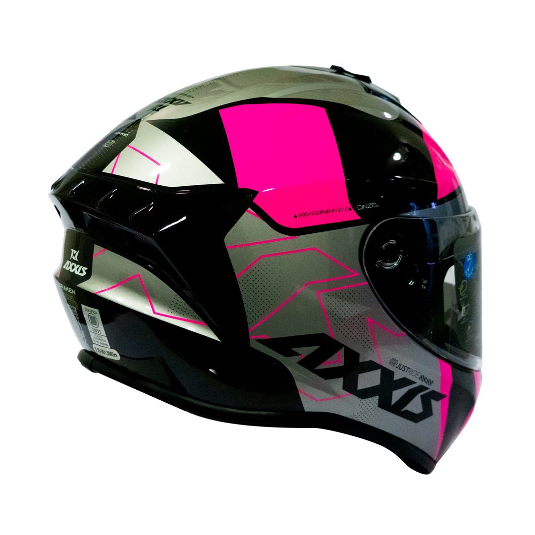 CASCO AXXIS DRAKEN CINZEL A8 ROSA/FLUOR BRILLO1