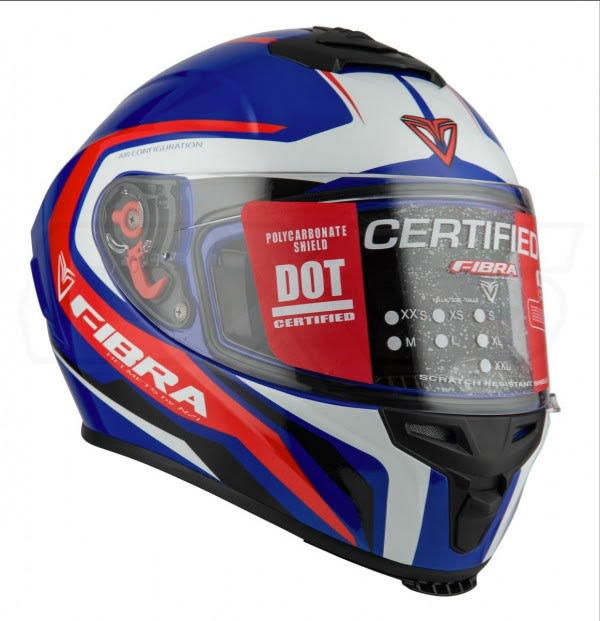 CASCO FIBRA GIGA FALCON AZUL/ROJO BRILLO1
