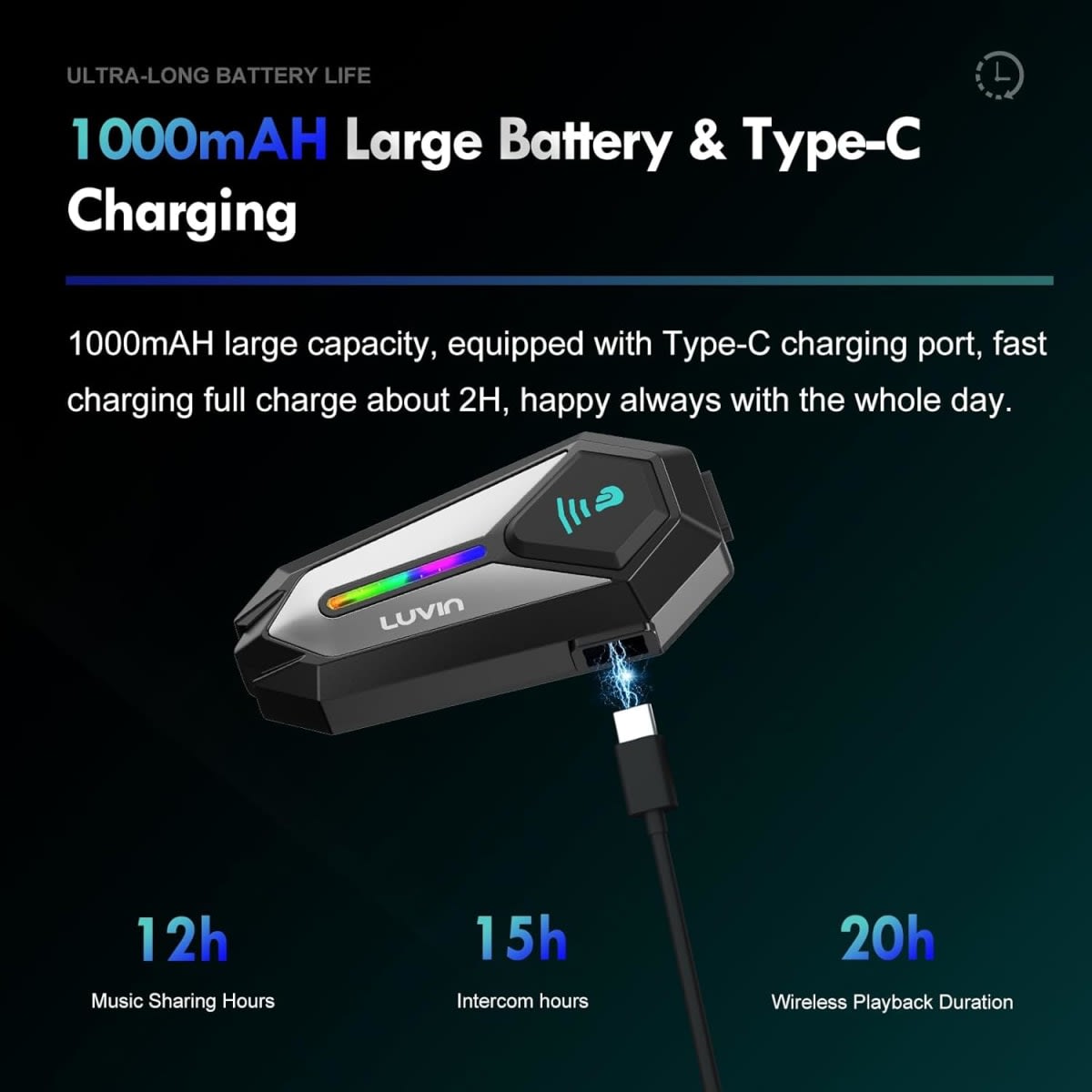 MANOS LIBRES PARA CASCO MOTO LUVIN GALAXY8 INTERCOMUNICADOR2