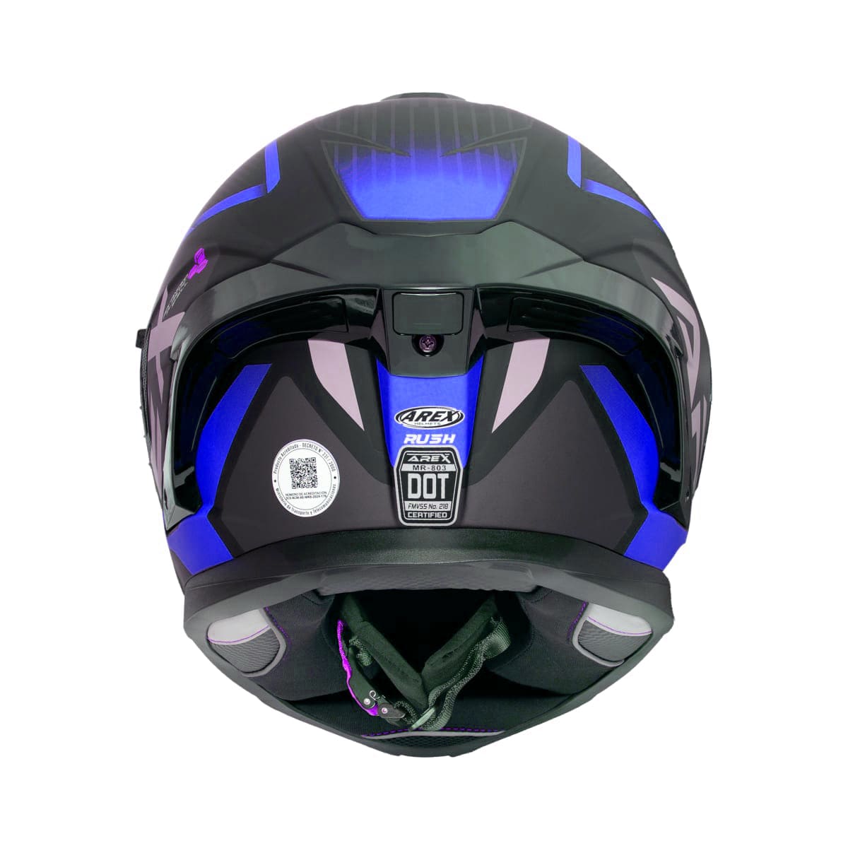 CASCO AREX MR-803 RUSH NEGRO MATTE AZUL5