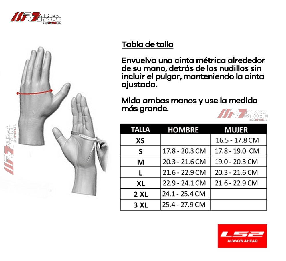 GUANTE LS2 JET II NEGRO ROJO HOMBRE5