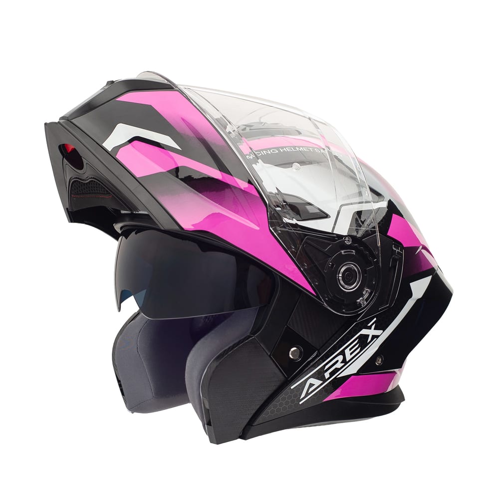 CASCO ABATIBLE AREX MR-903 SHOT BLANCO FUCSIA | MR7 - Cascos, agv