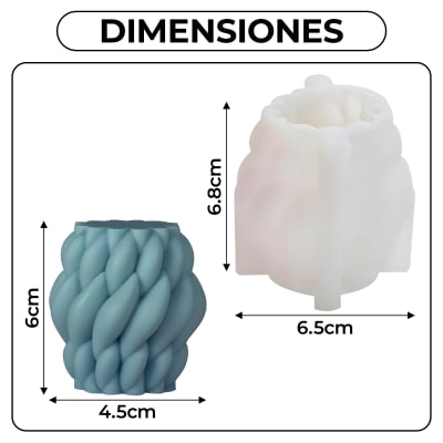 MOLDE SILICONA CILINDRICO TRENZADO