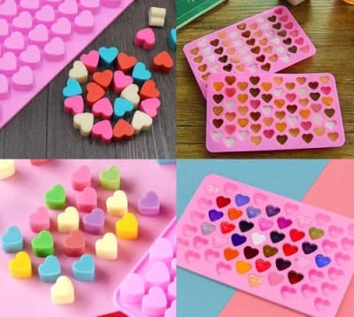 MOLDE SILICONA CORAZONES DECORACION