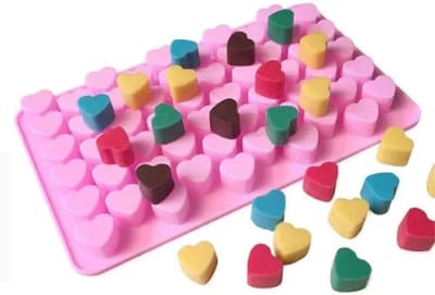 MOLDE SILICONA CORAZONES DECORACION