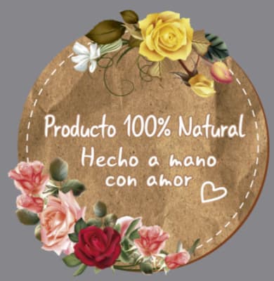 PN1 ETIQUETA CIRCULAR 2.5 CM PRODUCTO NATURAL 10 UN1