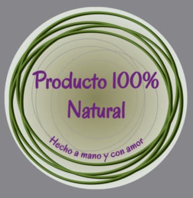 PA5 Etiqueta (X4) 7.5 Circular Verde Producto Natural Hecho a Mano con Amor1