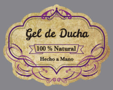 FG6 Etiqueta (X4) 6.1 x 4.7 Gel de Ducha Natural Hecho a Mano
