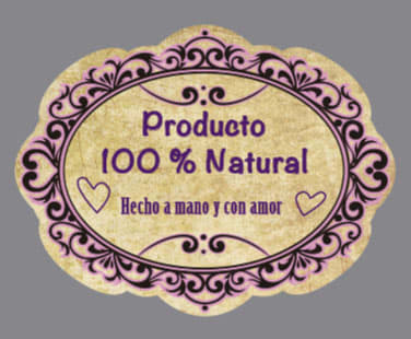 FM7 Etiqueta (X6) 5.0 x 3.8 Producto Natural Hecho a Mano con Amor