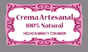 PV1 Etiqueta (x8) 3.6 x 2.0 Crema Artesanal Natural Hecho a Mano con Amor