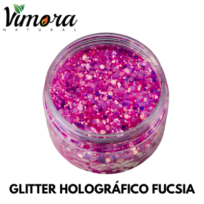 Glitter Holográfico Fucsia 5 grs