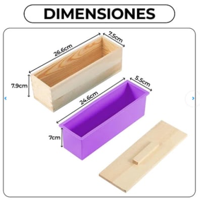 MOLDE RECTANGULAR DE SILICONA CAJA MADERA 1 KILO
