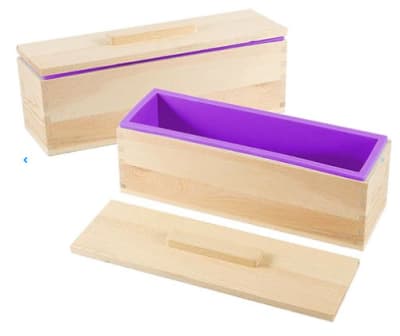 MOLDE RECTANGULAR DE SILICONA CAJA MADERA 1 KILO