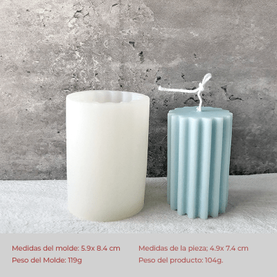 MOLDE SILICONA CILINDRO LINEAS