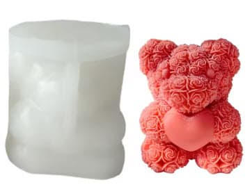MOLDE SILICONA OSITO ROSAS
